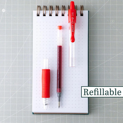 Pilot G2 Retractable Premium Gel Ink Roller Ball Pens, Extra Fine Point, Red Ink, Dozen Box (31004)