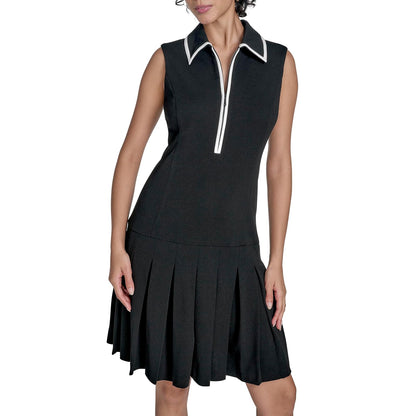 Calvin Klein Crepe Sleeveless Collared Neck Dress Vestido Mujer