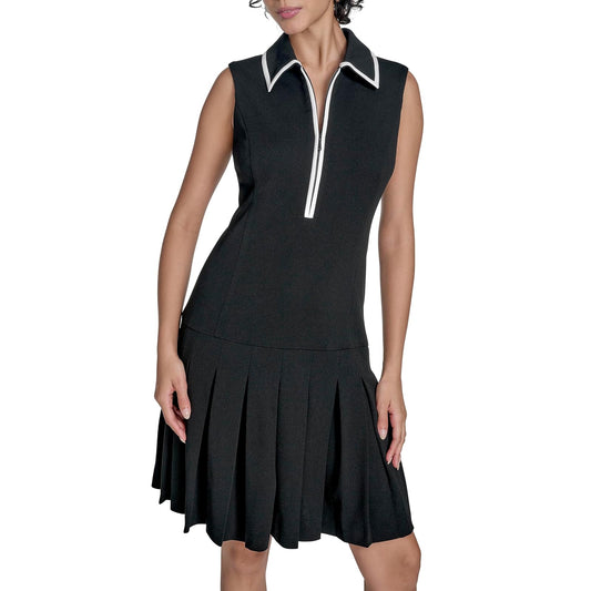 Calvin Klein Crepe Sleeveless Collared Neck Dress Vestido Mujer