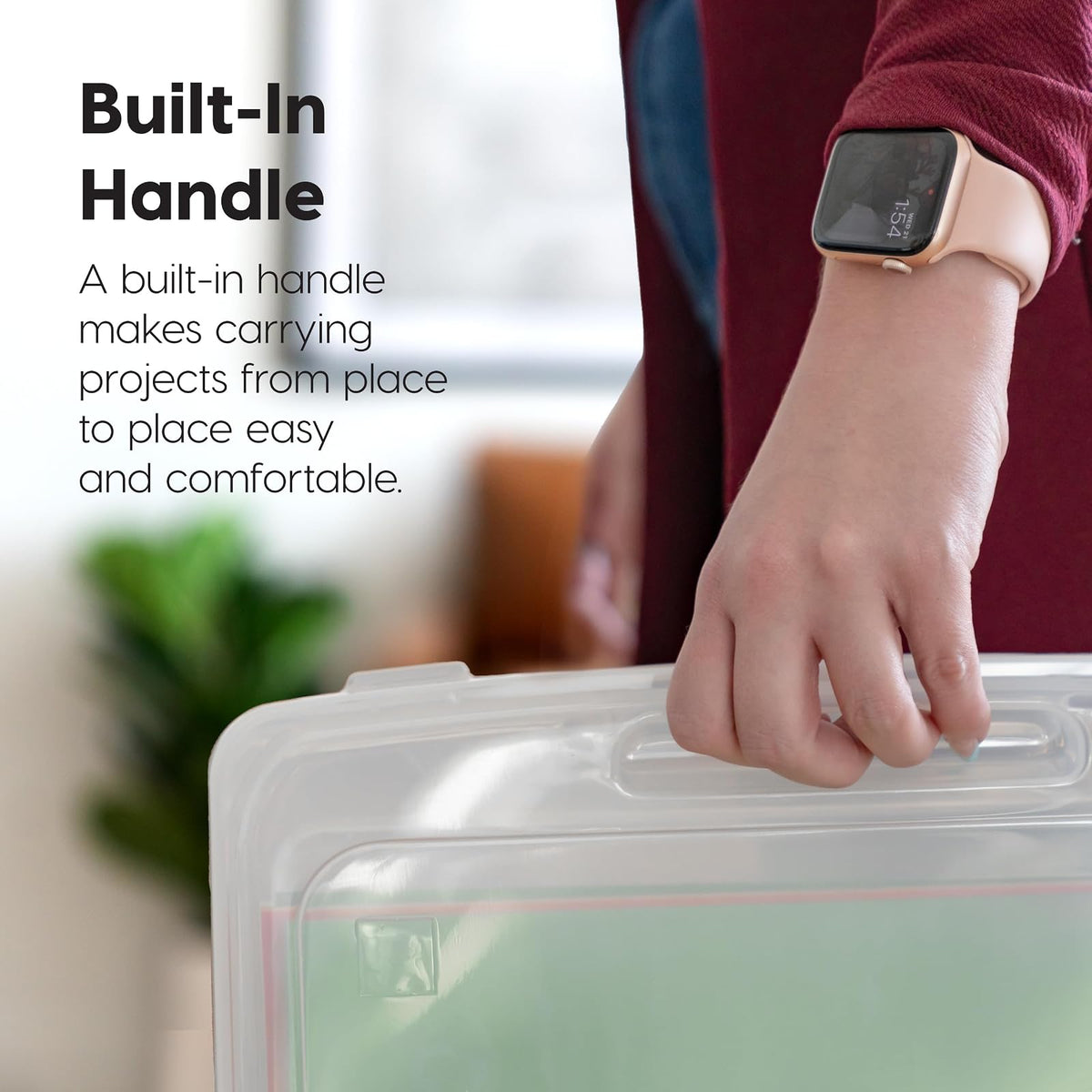 IRIS USA Organizador para Juegos de Mesa, 10 Estuches Delgados, Claro | Compatible con papel 8.5"x11" y A4, asas integradas, tapas de cierre seguro, ideal para rompecabezas y manualidades