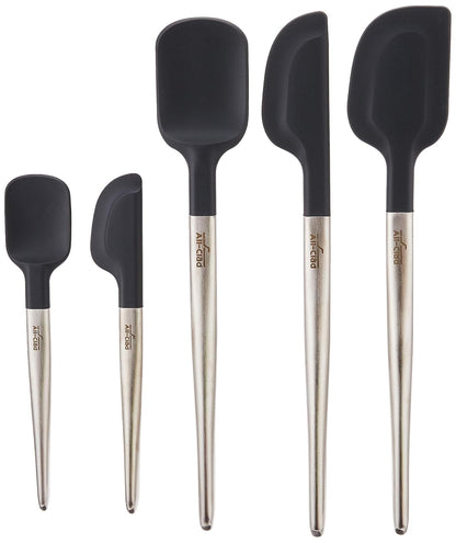 All-Clad Specialty - Juego de 5 utensilios de cocina de silicona, espátulas, herramientas de cocina, trucos de cocina, color negro