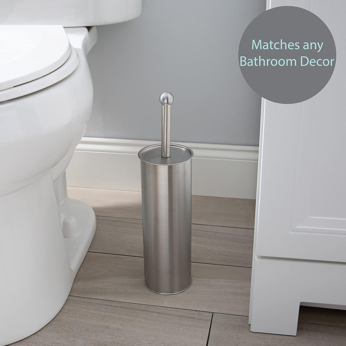 Bath Bliss - Cepillos de Inodoro de Acero Inoxidable, Resistentes a la corrosión, 1 Paquete, satén