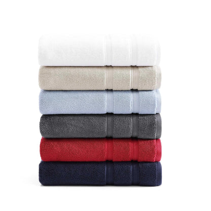 Tommy Hilfiger - Toallas de baño, Material súper Suaves y absorbentes de Alta Calidad con Cero Giro, Certificado Oeko-Tex (Harborside Solid Navy, Paquete de 6)
