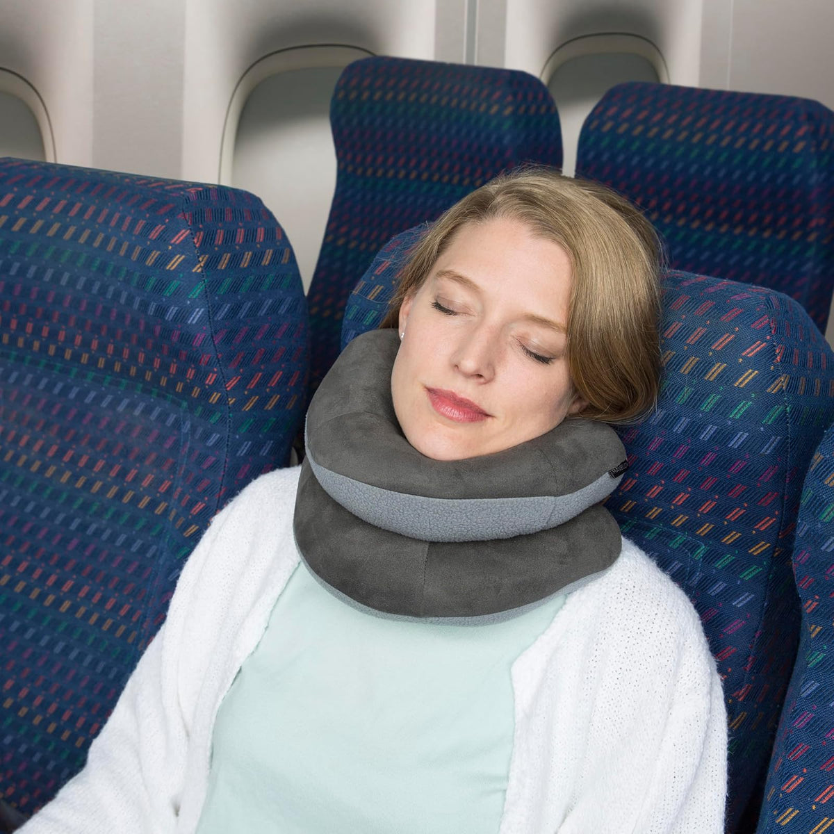 Travelon Deluxe Wrap-n-Rest - Almohada, Travelon Deluxe Wrap-n-rest - Almohada, gris oscuro/gris claro, Una talla