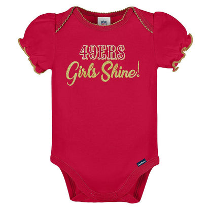 NFL Baby-Girls 3 Pack Short Sleeve Bodysuit