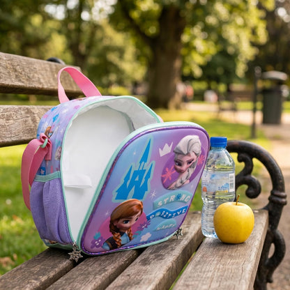 Ruz Lonchera Infantil y Preescolar | Frozen | 100% Poliéster Edición Premium Capacidad 3 Litros | Bolsa Escolar para Niños con Forro Interior y Cierre de Cremallera | Recomendado desde 3 años