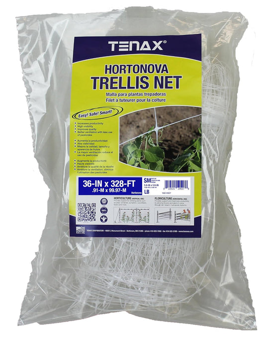 Tenax 100521791 084064 Hortonova SM - Red de Enrejado para Plantas, 36 Pulgadas x 328 pies, Color Blanco