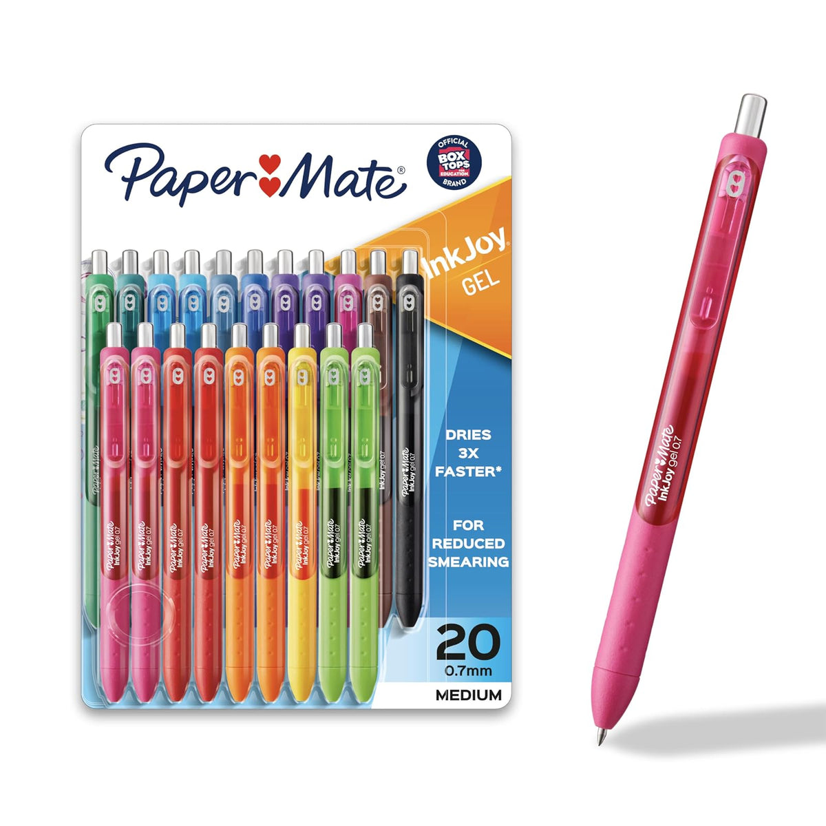 Paper Mate InkJoy Bolígrafos de Gel, Punto Fino - 20 Unidad (Paquete de 1) - Punta media