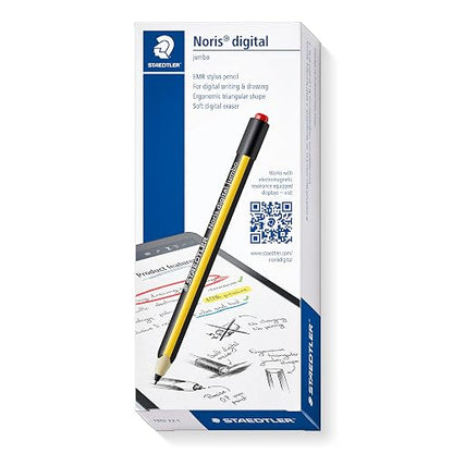 STAEDTLER Noris Jumbo 180J 22. EMR Stylus con Borrador Suave. para Escribir, Dibujar y borrar en Pantallas EMR, Amarillo-Negro (Comprobar compatibilidad)