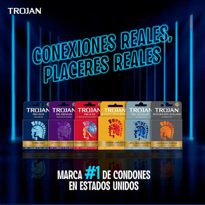 Trojan Condones Pro-Tech Caja con 36 piezas. | Lubricados para Mayor Confort y Sensibilidad, de Hule Látex Natural. Calidad Triplemente Comprobada con Receptáculo Especial.