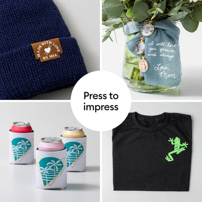 Cricut EasyPress Mini Prensa de Calor - Para Presionar Objetos Pequeños Como Zapatos, Animales de Peluche, Sombreros y Más - 3 Ajustes de Calor y Punta de Precisión - Placa de Calor Revestida de
