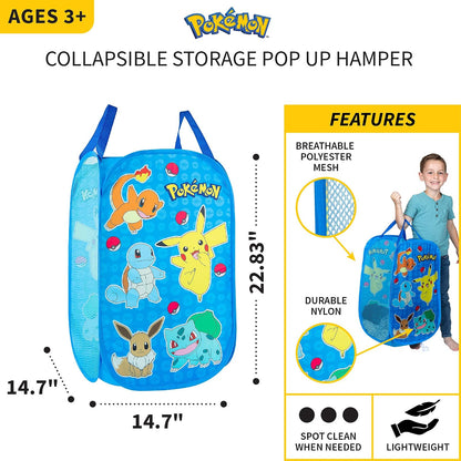 Franco - Cesta plegable para habitación de niños, tamaño único, Pokemon
