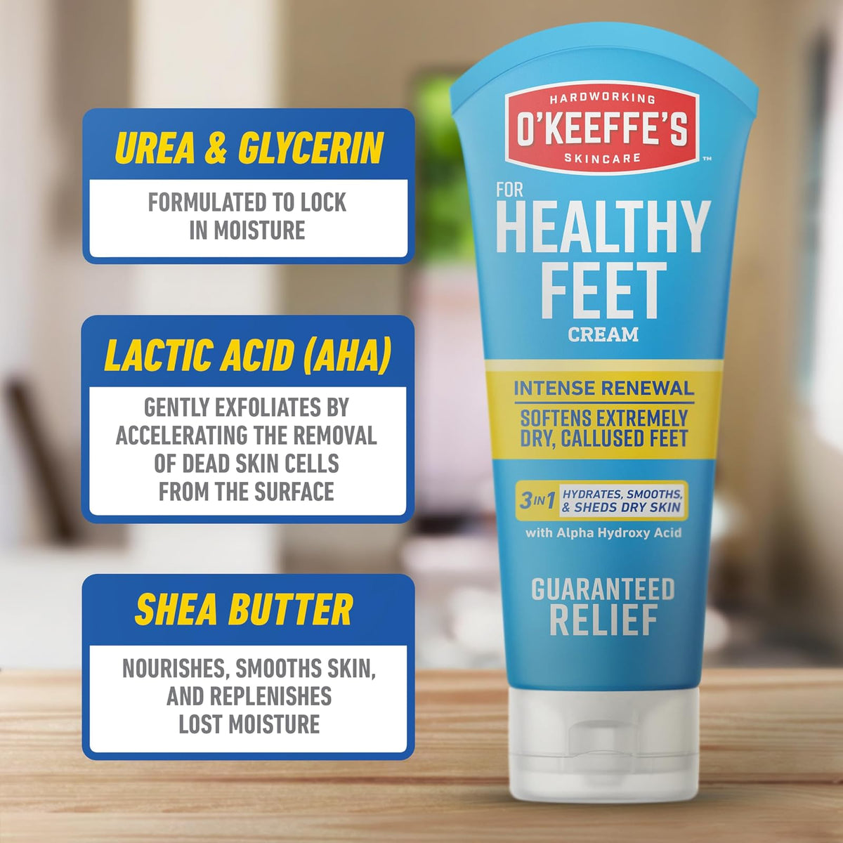 O'Keeffe's Healthy Feet - Crema exfoliante para pies extremadamente secos, agrietados, tubo de 3 onzas, (paquete de 1)