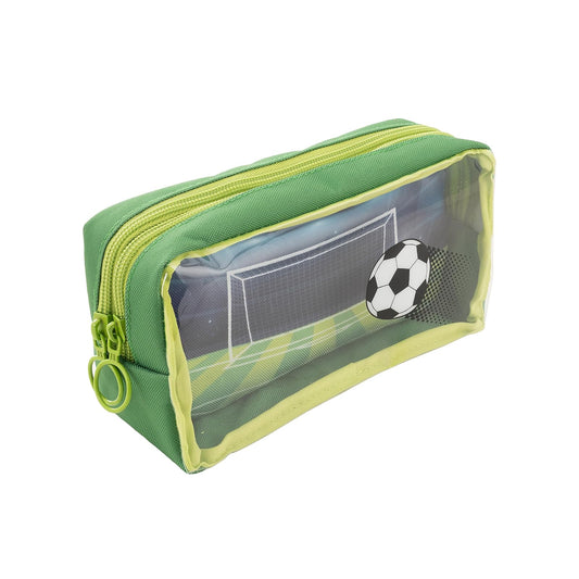 ZIPIT Estuche de fútbol para niños, con 2 compartimentos, estuche escolar para lápices y papelería