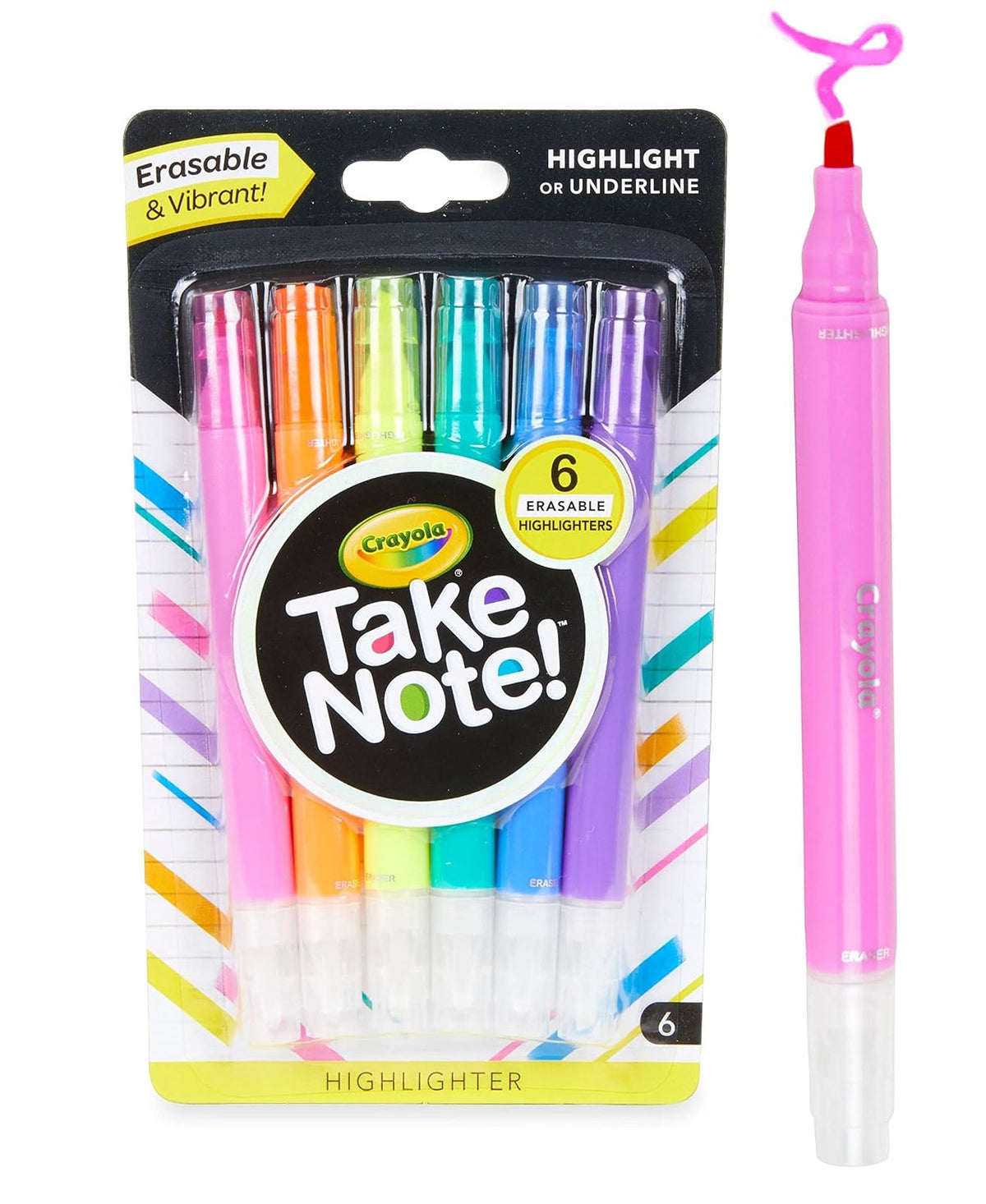 CRAYOLA Take Note 6 resaltadores de texto lavables