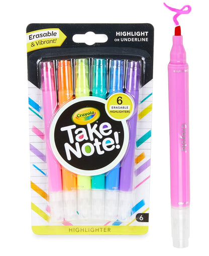 CRAYOLA Take Note 6 resaltadores de texto lavables