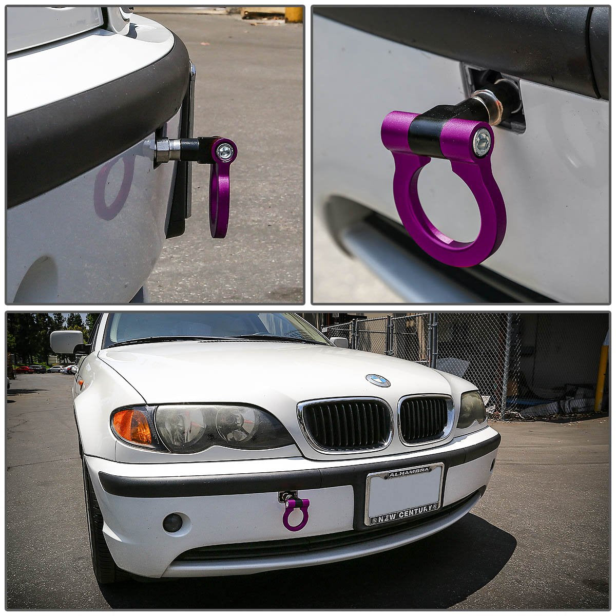 DNA MOTORING Kit de Anillos de Gancho para Remolque Europeo de Aluminio, Púrpura, M16 x 3, THK-E-PP