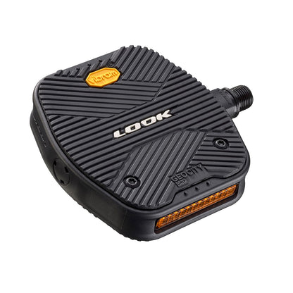 Look Cycle - Geo City Grip - MTB Bike Pedals - Flat Pedals - Slip-Proof Safety - Innovative Activ Grip Rubber - Premium High-Performance Urban Bike Pedal - Black - Negro