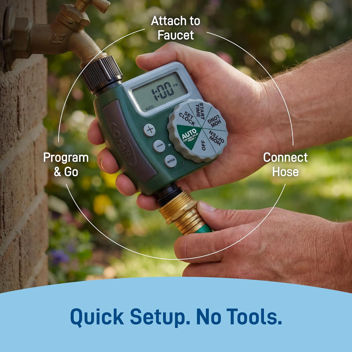 Orbit Single Outlet Programmable Hose Faucet Timer, Standard Packaging