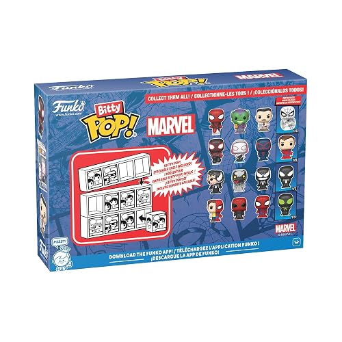 Funko Pop! Bitty: Spider-Man - Miles Morales, Ghost Spider, Spider-Man 2099, and Mystery Chase Figure - 2.3 cm - Marvel Comics Collectable