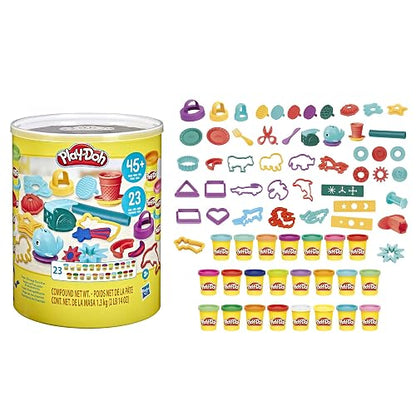 Play-Doh Hasbro MegaSet de Creación - Kit de Manualidades con 48 Accesorios para Jugar y 23 latas de Compuesto de Modelado para niños y niñas a Partir de 3 años