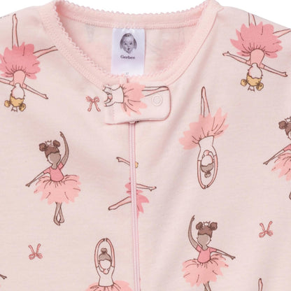 Gerber Baby Girls' 2-Pack Footed Pajamas
