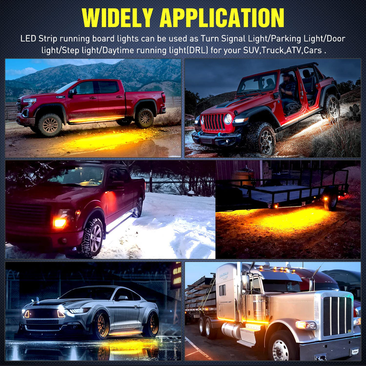 Nilight TL-310 Juego de 2 Tiras LED de 60 Pulgadas, Luces de Cortesía Blancas y Señal de Giro Ámbar Secuencial para Camión y SUV