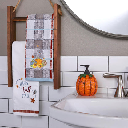 SKL Home Harvest - Juego de Toallas de Mano para baño, Cocina, Bar y Regalo, 16 x 25 Pulgadas, Color Blanco, 2 Unidades