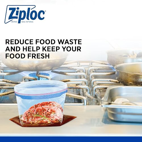 Ziploc Bolsas de congelador profesionales, para organización y almacenamiento de alimentos, doble cremallera, galón, 250 unidades