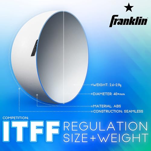 Franklin Sports Pelotas de Tenis de Mesa - Tamaño y Peso Oficial, 40mm, Una Estrella, Profesionales, Duraderas y de Alto Rendimiento - Blancas - Paquete de 36