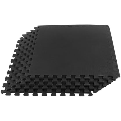 Stalwart Paquete de 6 Alfombrillas de Espuma EVA entrelazadas, Color Negro, 24 x 24 x 0,375