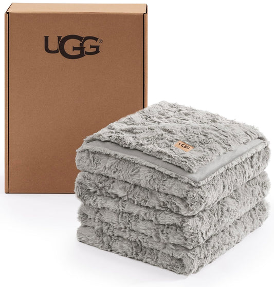UGG - Manta de Piel sintética tamaño King, Manta cálida y acogedora de Doble Cara, Manta Extragrande para sofá, Ropa de Cama para Cama California King, Bonita decoración de habitación, 110 x 90