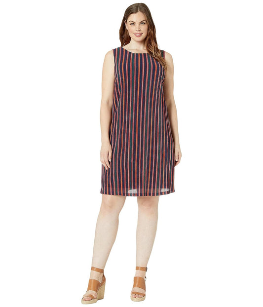 Adrianna Papell Vestido Plisado a Rayas para Mujer