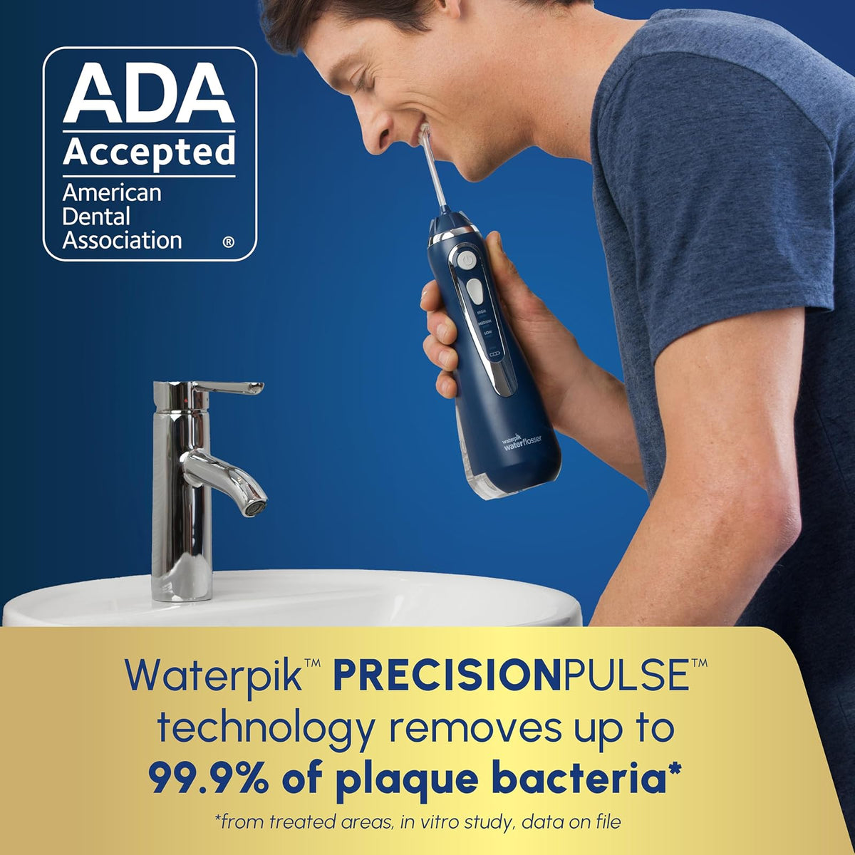 Waterpik - Hilo dental inalámbrico avanzado, azul clásico