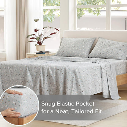 Comfort Spaces sábanas con Fundas de Almohada Ropa de Cama, Llama, Individual Extra Grande, 1, 1