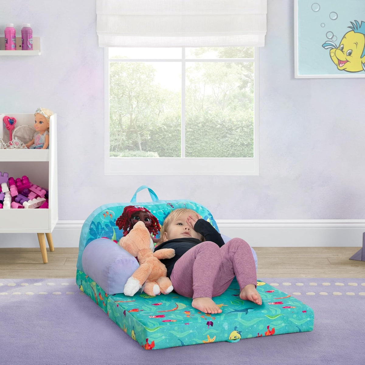 Delta Children Cozee Buddy - Silla abatible para niños de Disney Junior's Ariel-out