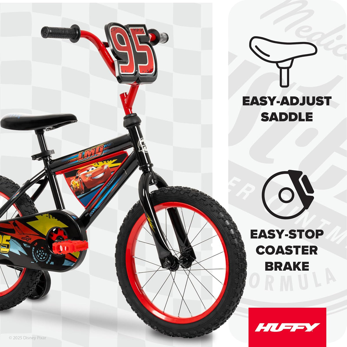 Huffy Disney and Marvel - Bicicleta de niño de 12/16 pulgadas para niños, múltiples opciones de color y diseños disponibles, ideal para mayores de 3 años, ruedas de entrenamiento extraíbles, asiento