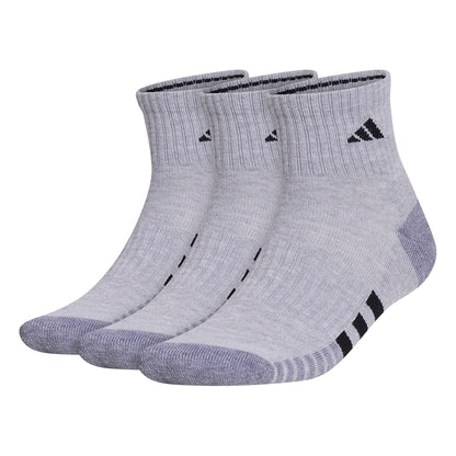 adidas Calcetines Acolchados de un Cuarto, Paquete 3 - Cool Light Heather - Gray - Black - G