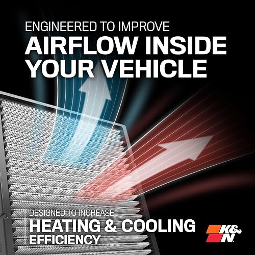 K&N Filtro de aire de cabina premium: alto rendimiento, lavable, flujo de aire limpio a tu cabina: diseñado para Jeep Wrangler JL 2018-2019 y Jeep Gladiator VF2064