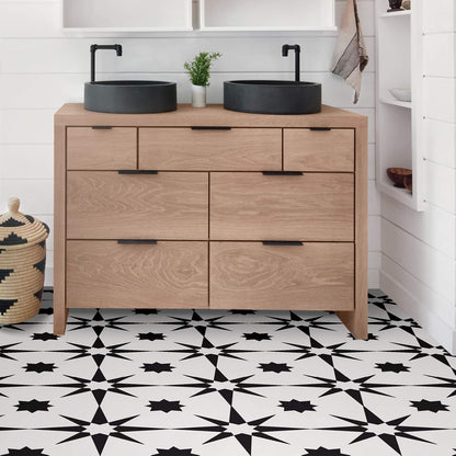 FloorPops FP2948 Altair - Azulejos para despegar y pegar, color negro