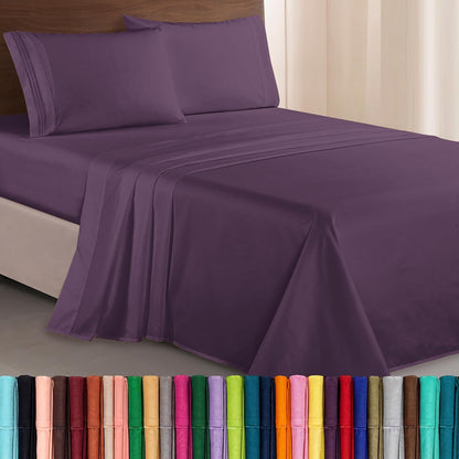 Elegant Comfort Espejo de Piso de Cuerpo Entero Elevens 65 x 22 Pulgadas, Gris - California King - Berenjena Morada