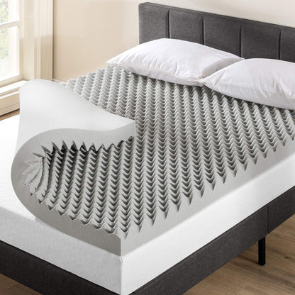 Best Price Mattress Cubrecolchón de Espuma con Diseño de Caja de Huevos, CertiPUR-US - Individual - Caja de huevos de 4 pulgadas