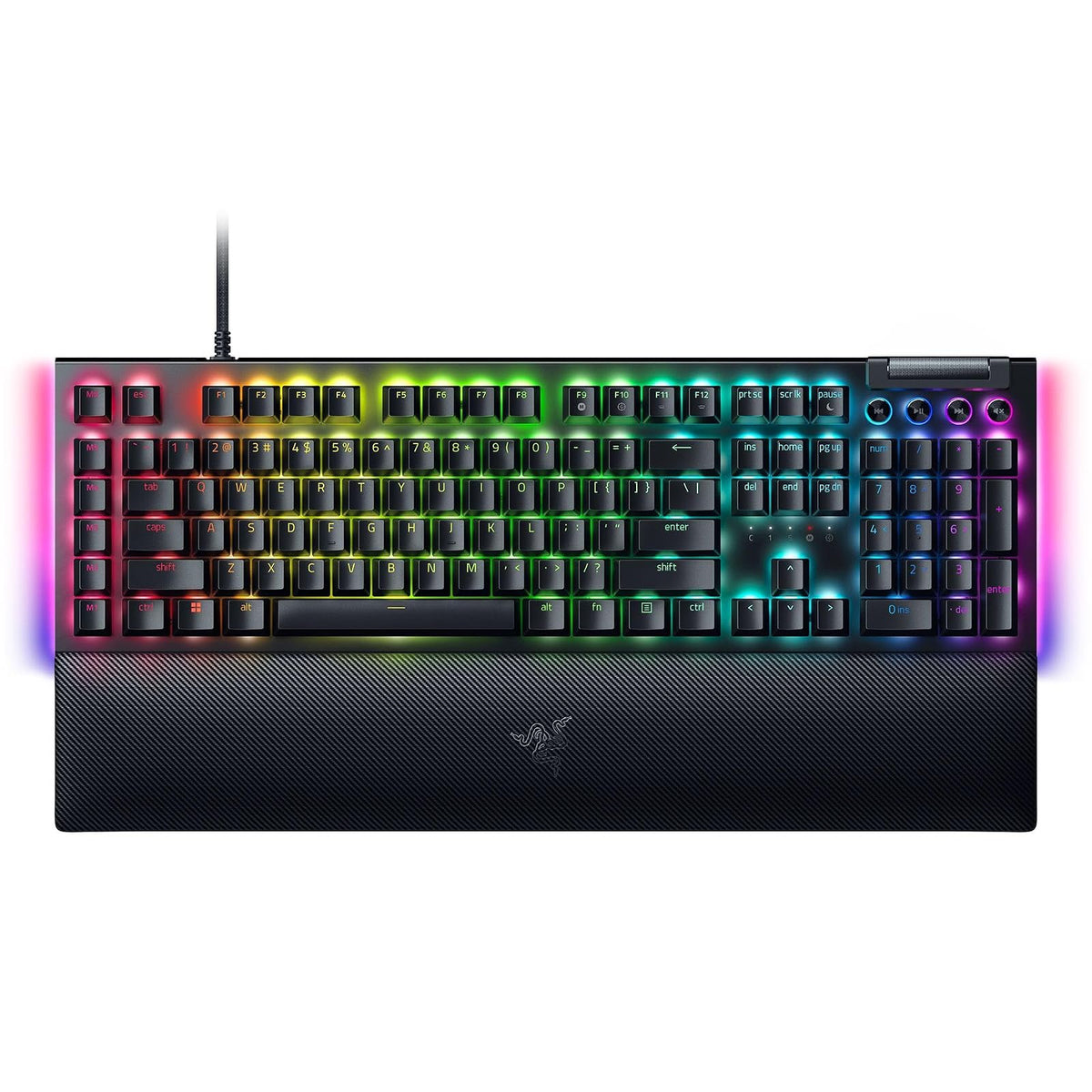Razer Teclado mecánico V4 para Juegos: interruptores Verdes táctiles y Clic, Chroma RGB - 6 macros programables - Reposamuñecas magnético
