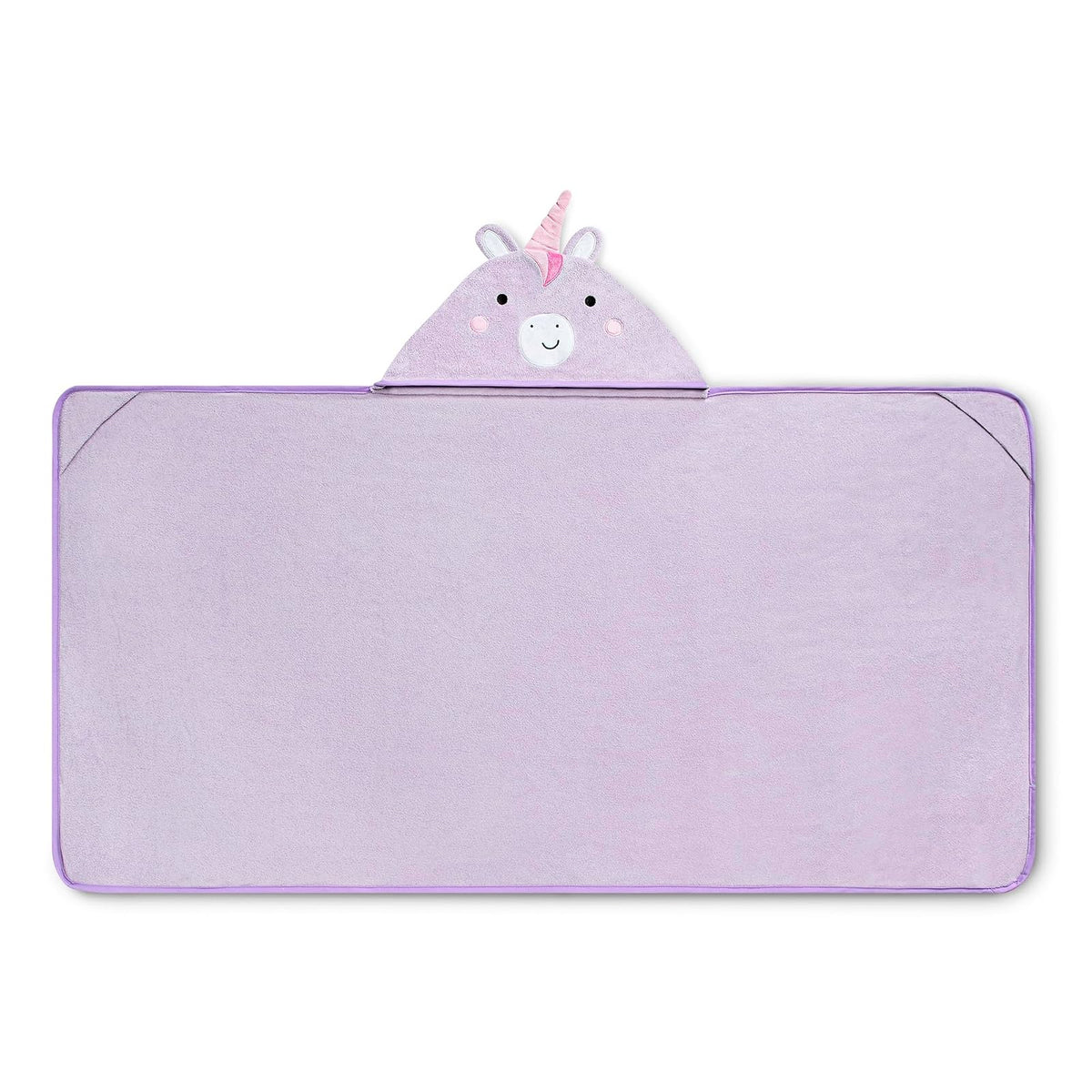Delta Children Toalla Infantil con Capucha y Bolsillos - Súper Suave y Absorbente - Gran Regalo para Niños y Niñas - Diseño: Unicornio Lila