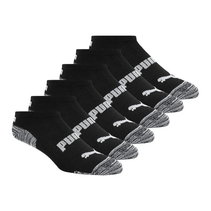 PUMA Calcetines Deportivos de Corte Bajo para Mujer Paquete de 6 - 9-11 - Negro - Gris