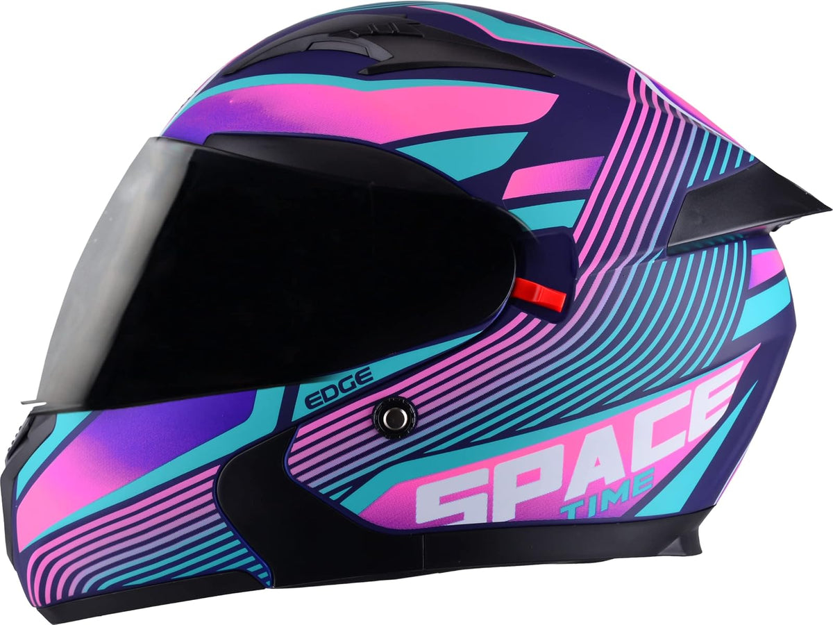 Casco ABATIBLE - Edge - Modelo: Pilot - Visor Doble ANTIVAHO Certificado Dot Moto - Cascos Motocross Pegatina Pegatinas Protector Mujer Hombre (Supernova Rosa, S)