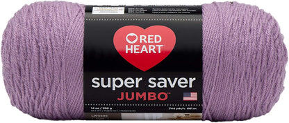 Red Heart Super Saver Estambre Acrílico Jumbo, Paquete de 2, 396 g - 1 paquete - Orquídea