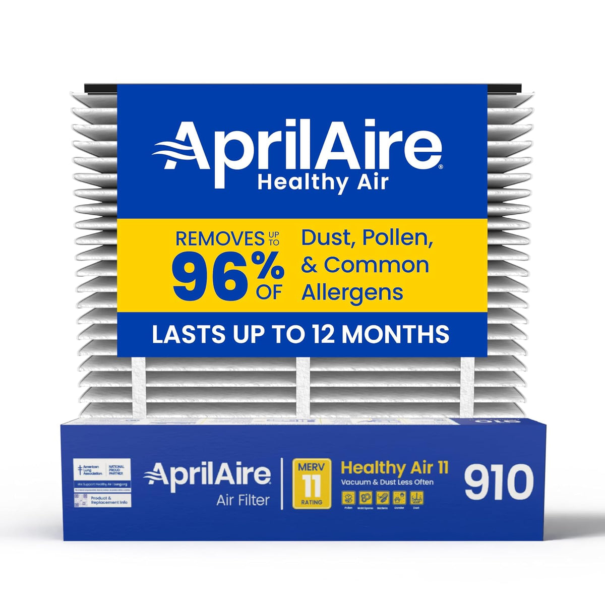 AprilAire 910 - Filtro de repuesto para purificadores de aire AprilAire para toda la casa, MERV 11, filtro de aire limpio y polvo, 25 x 20 x 4 (paquete de 1)