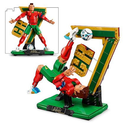Lego Editions Cristiano Ronaldo: Leyenda del Futbol – Set de Construcción – Decoración Coleccionable Inspirada en el Futbol – Set de Exhibición – Regalo para Niños y Niñas – 43016