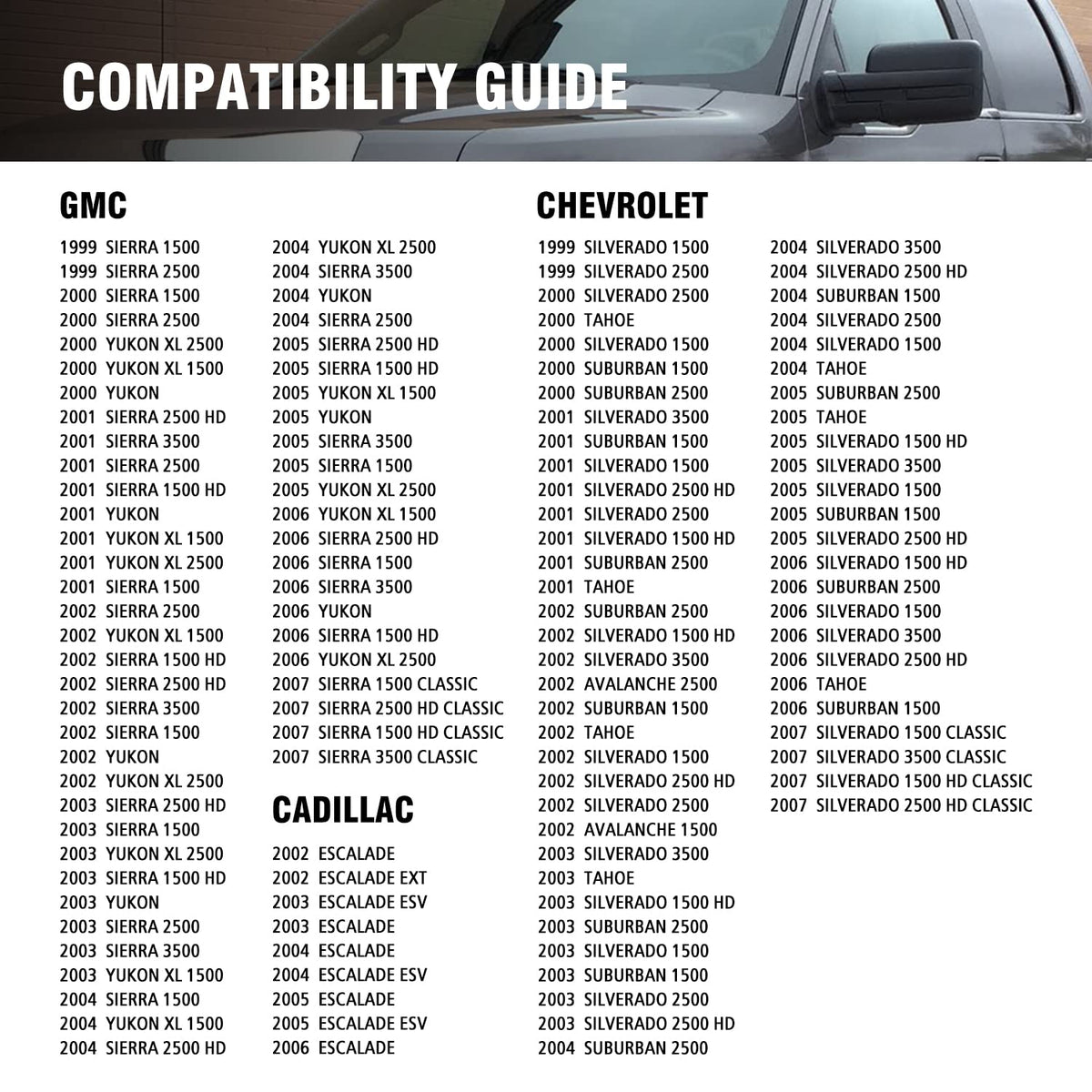 DNA MOTORING Espejo de remolque manual derecho para 03-06 Silverado Suburban Avalanche Tahoe Sierra Yukon, lado derecho, TWM-001-T222-BK-R